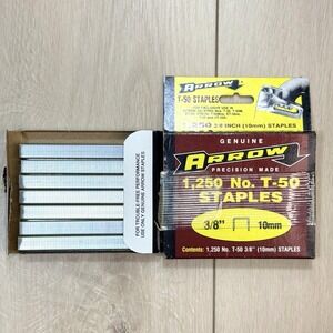 Arrow T50 Staples 3/8 10mm 1250 Count Heavy Duty Staple Gun Refill USA VTG